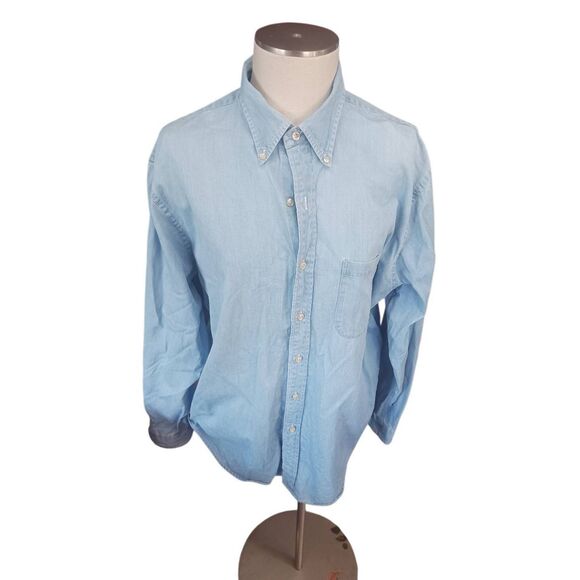 Lands End large casual chambray button down - Picture 2 of 3